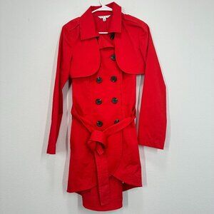 CAbi Style #334 Vibrant Cherry Red Convertible Trench Vest Size 4 Spring Coat